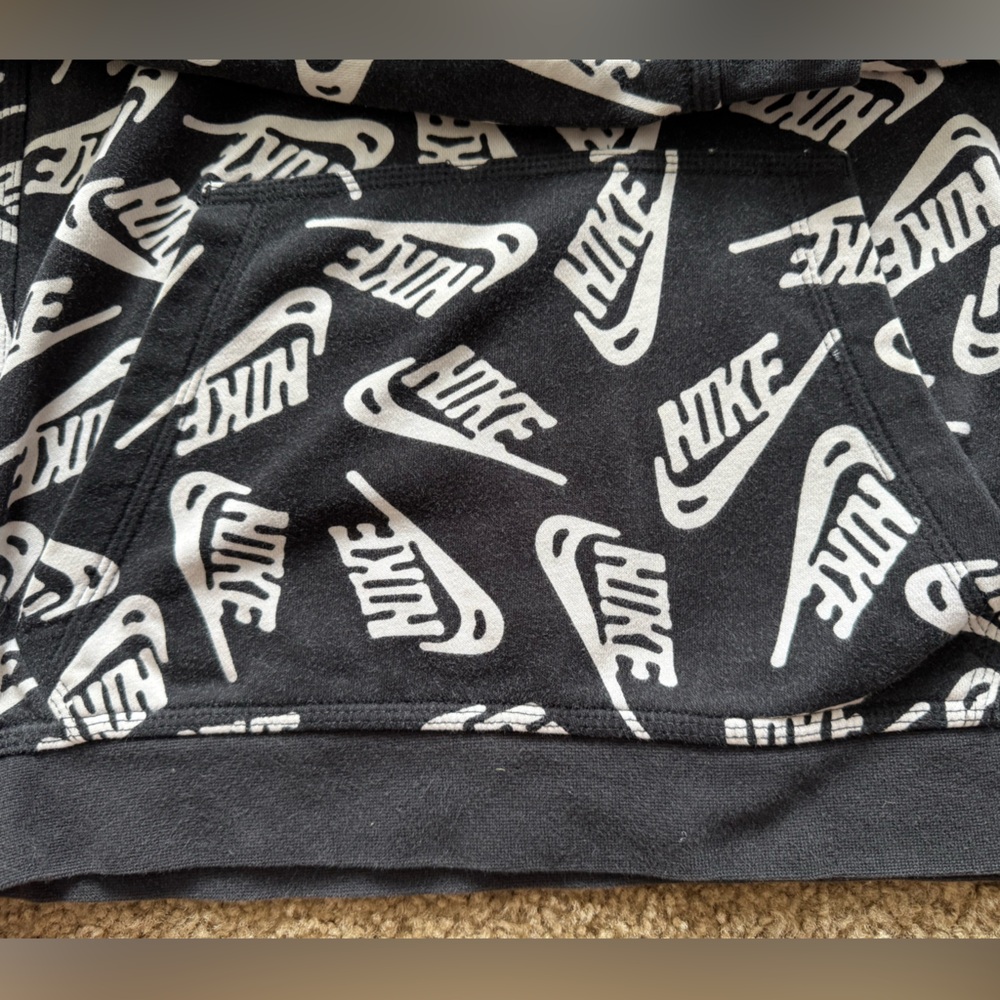 Nike Kids Black and White Logo Hoodie - Picture 3 of 6